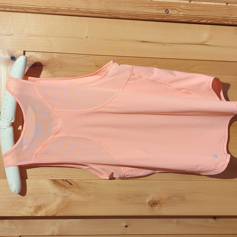 Lululemon Sculpt Tank II Mesh Peach/Orange Sz 12/14